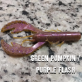Flippin Craws 4_inch / Green Pumpkin Purple Flash